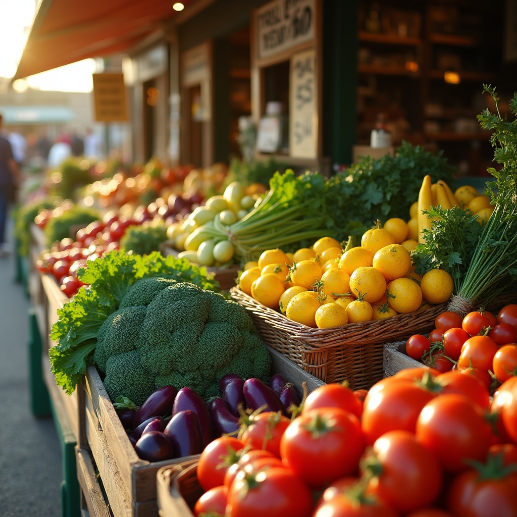 Verschiedene frische Gemüsesorten auf einem Marktstand